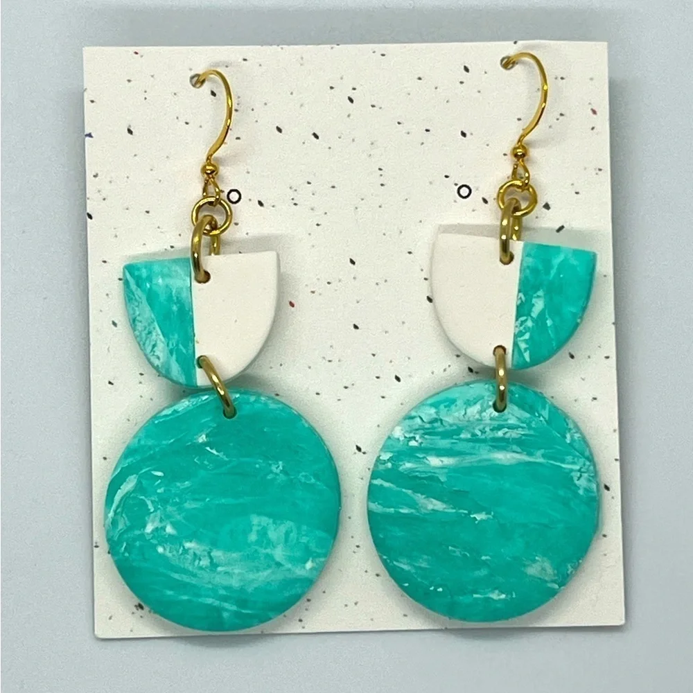 Turquoise Polymer Clay Earrings